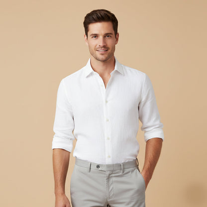 Men's Cotton Linen Shirt Breathable Relaxed Fit