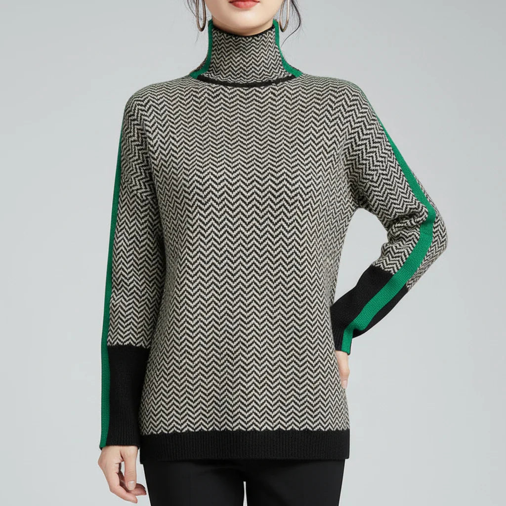 Fashionable Ladies Pastel Chevron Sweater - VibreMode