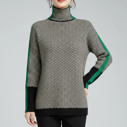 Fashionable Ladies Pastel Chevron Sweater - VibreMode