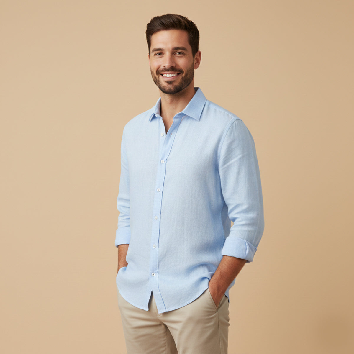 Men's Cotton Linen Shirt Breathable Relaxed Fit