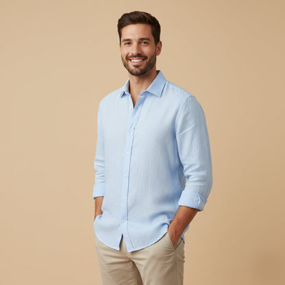 Men's Cotton Linen Shirt Breathable Relaxed Fit