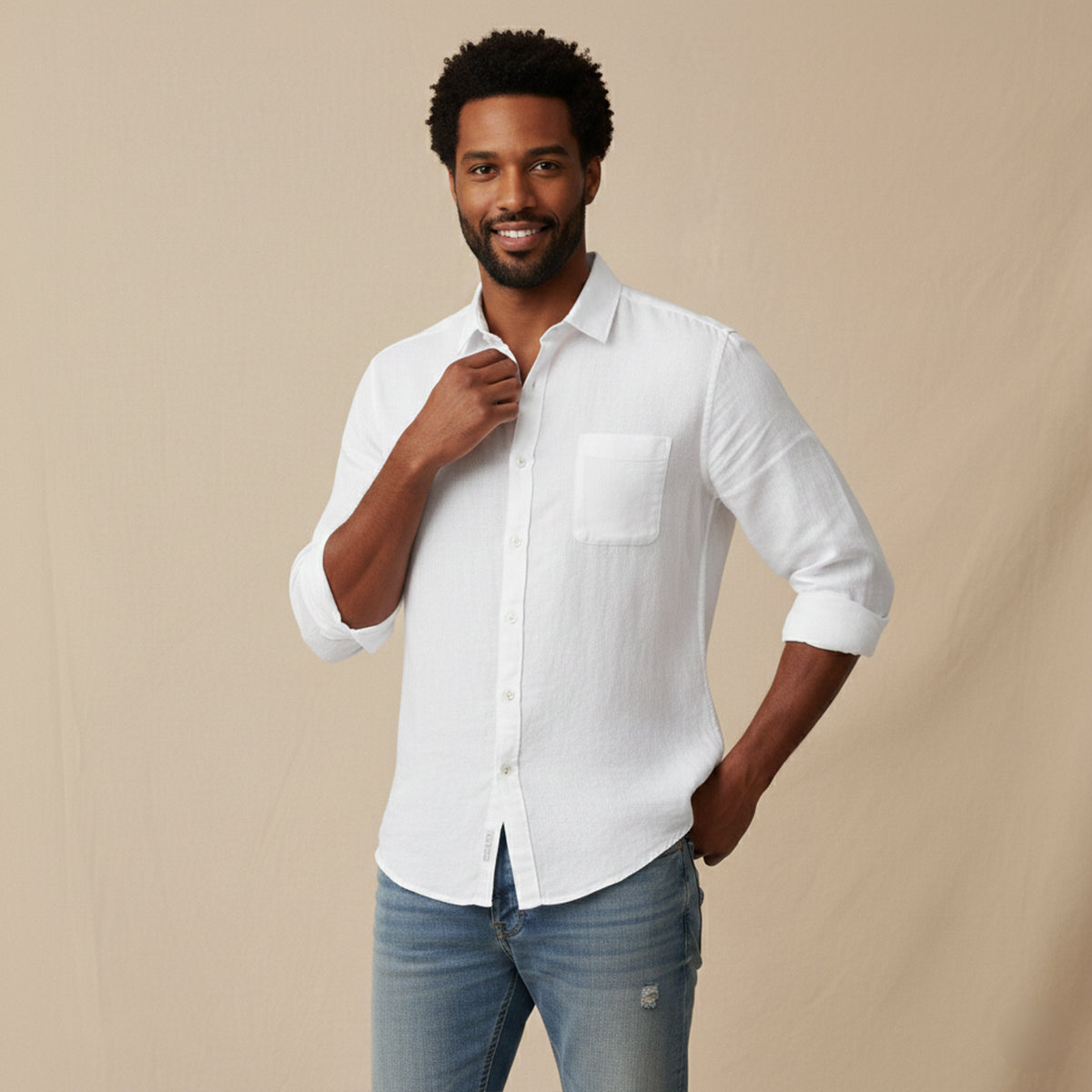 Men's Cotton Linen Summer Shirt Lightweight