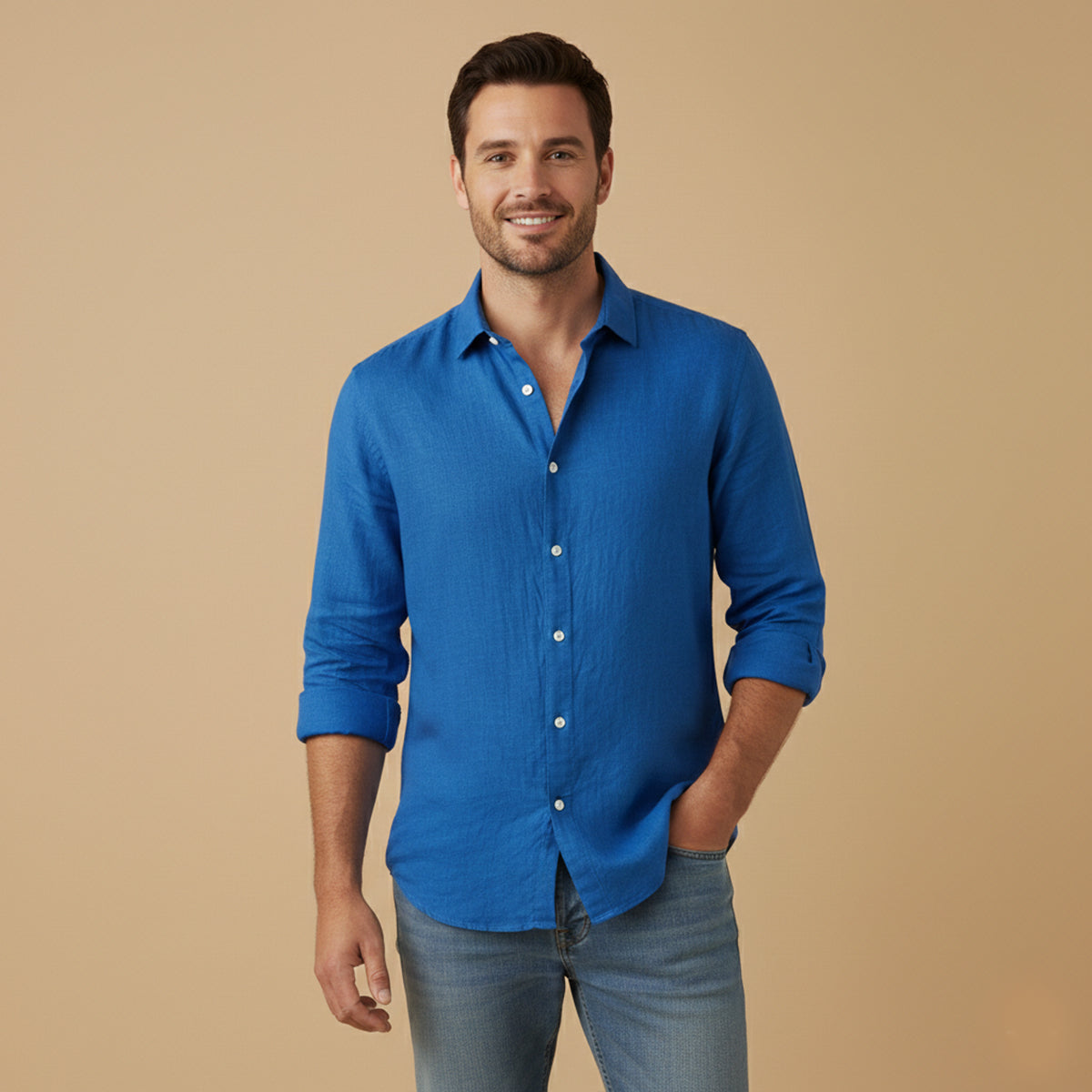 Men's Cotton Linen Casual Summer Shirt