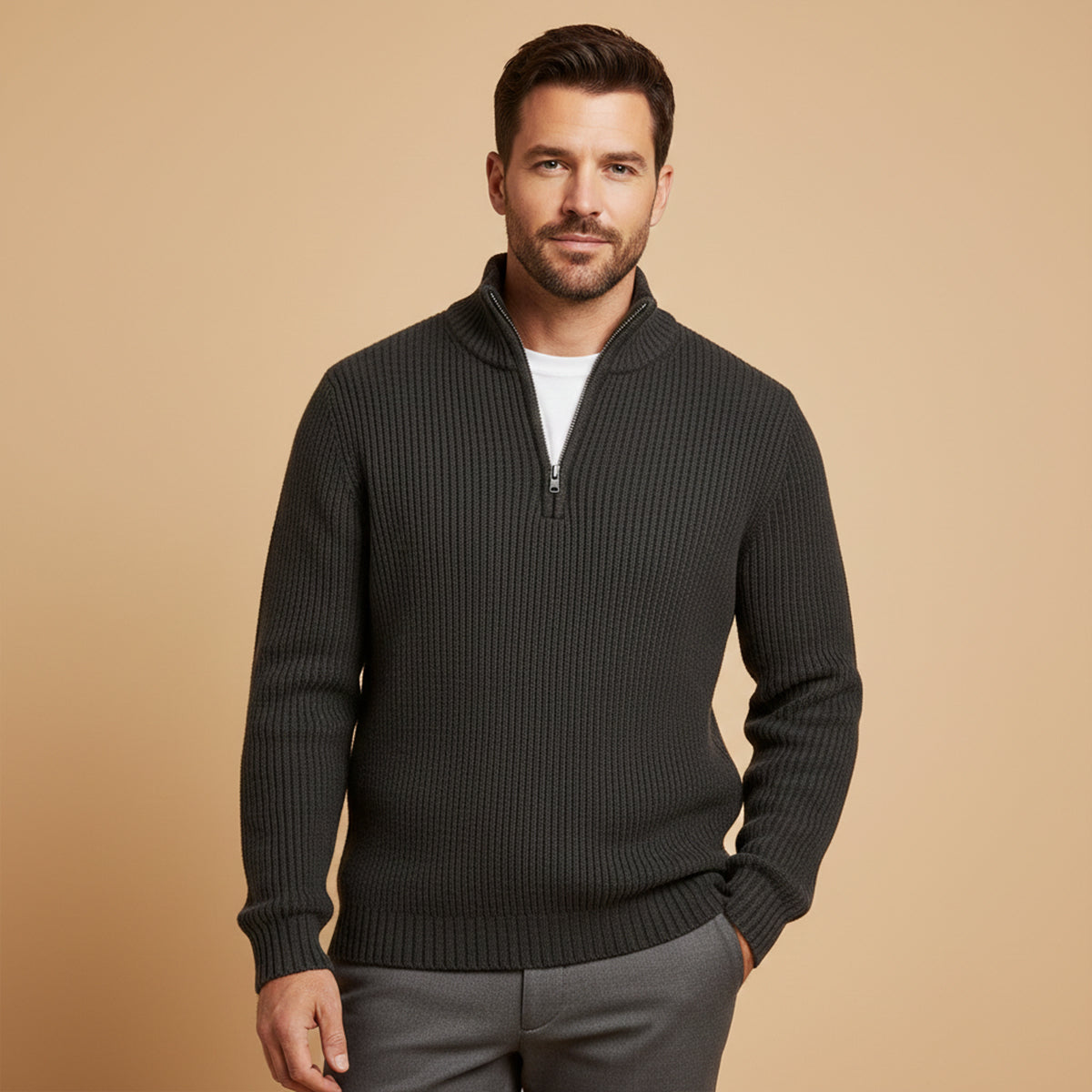 Vicenza Men's Soft Knit Half Zip Sweater