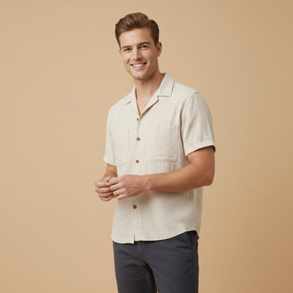 Men's Relaxed Fit Linen Blend Shirt