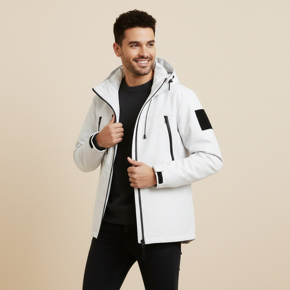 Men's Waterproof Windbreaker Hooded Jacket Lightweight