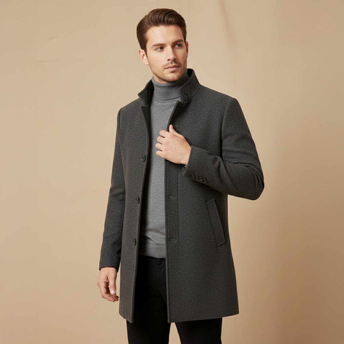 Men's Wool Blend Overcoat Smart Casual