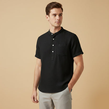 Men's Casual Summer Shirt Cotton Chest Pocket