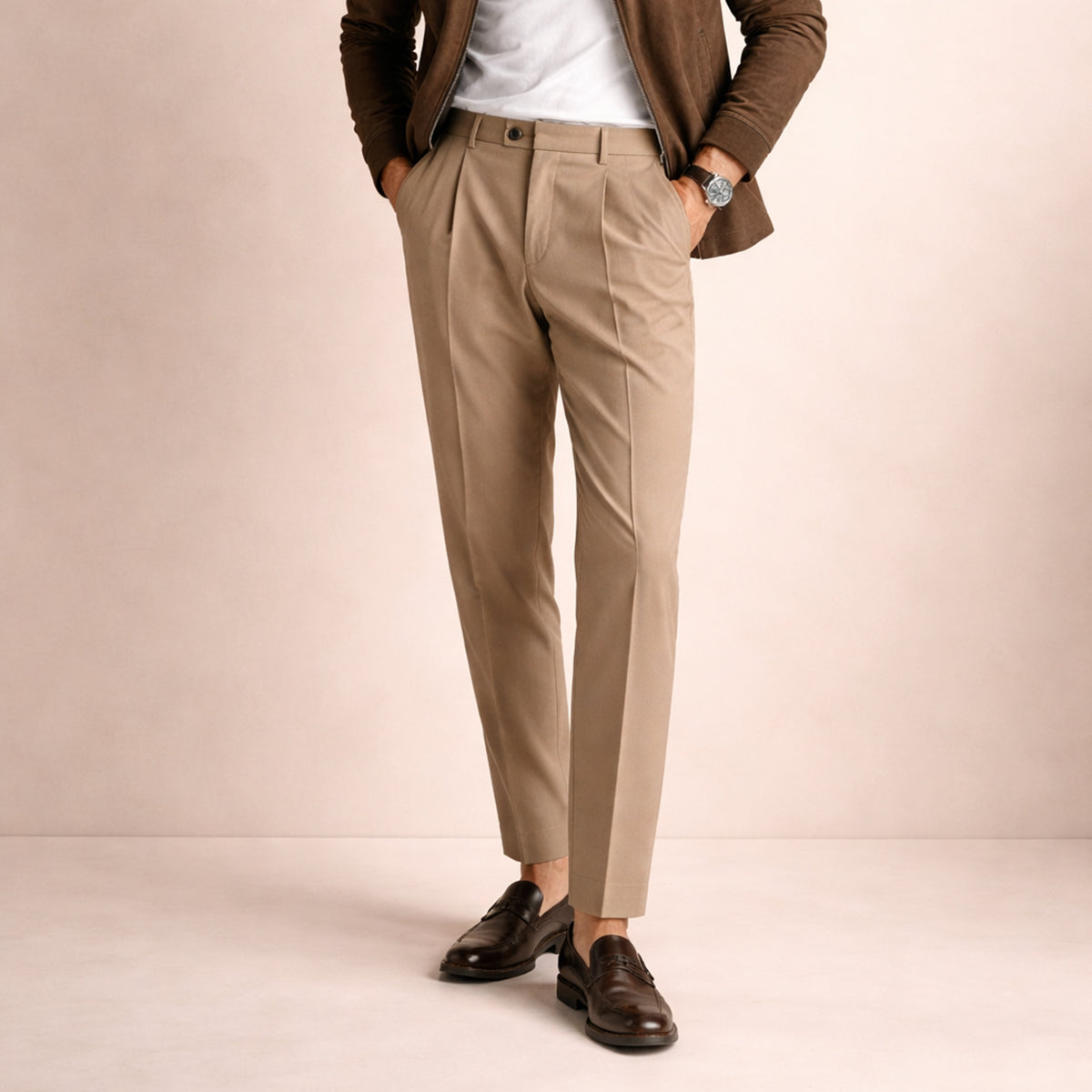 Men's Classic Pleated Tailored Pants
