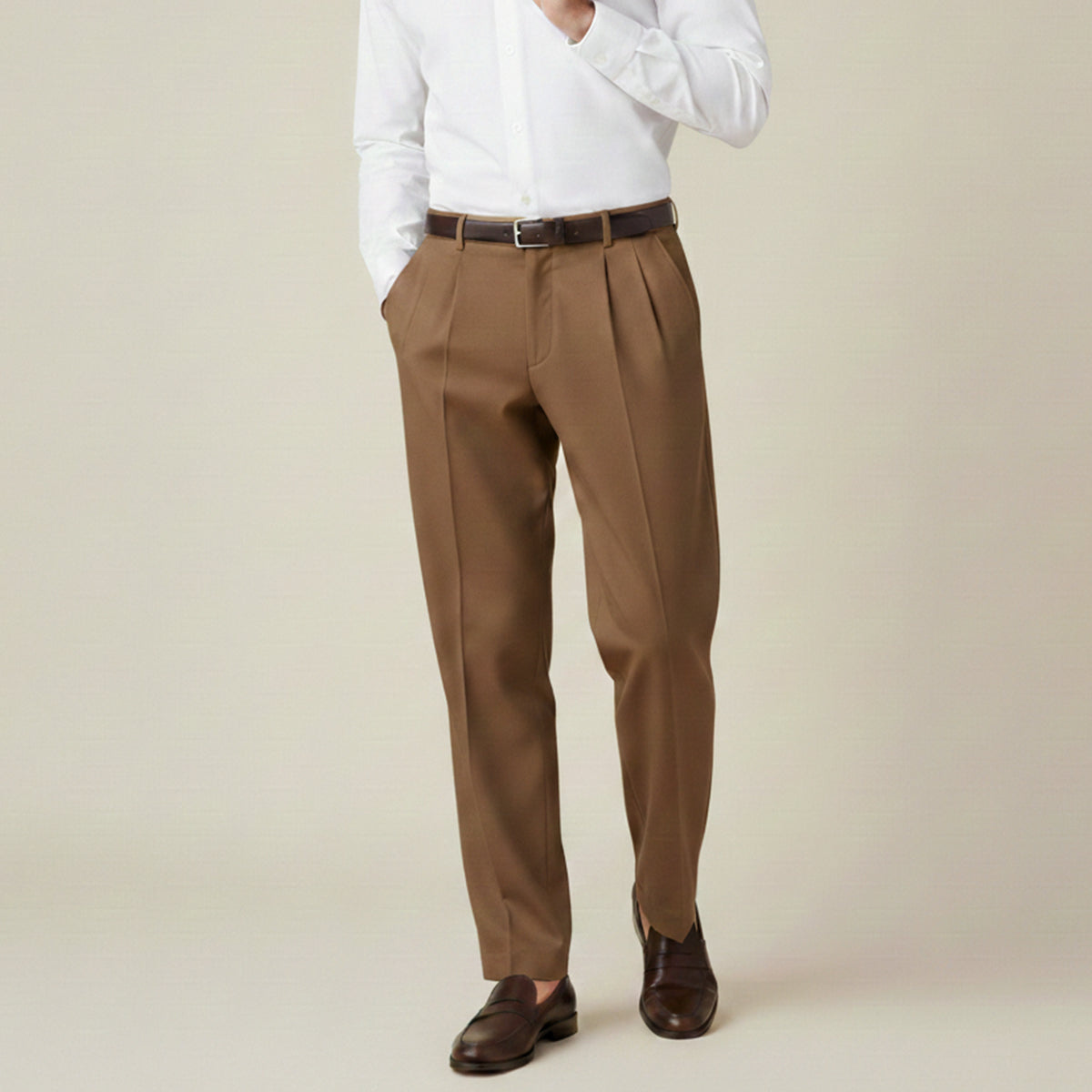 Men's Linen Summer Pants Loose Fit Breathable Beige