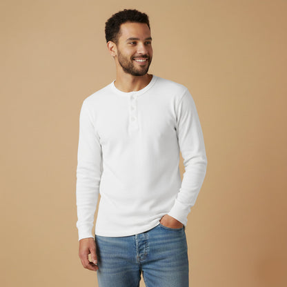 Men's Classic Cotton Henley Shirt