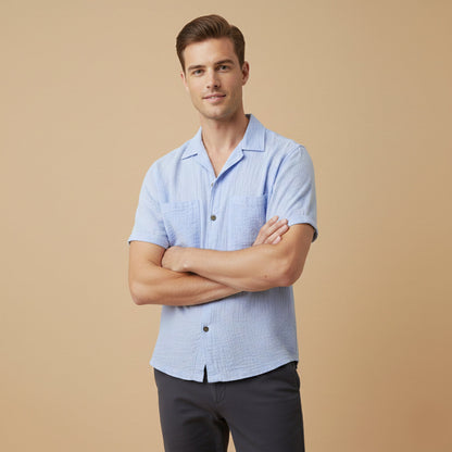 Men's Relaxed Fit Linen Blend Shirt