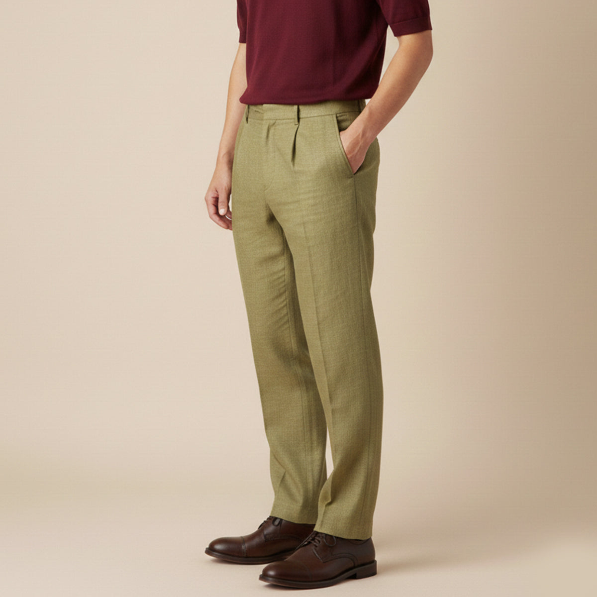 Men's Linen Pants Loose Fit Lightweight Beige