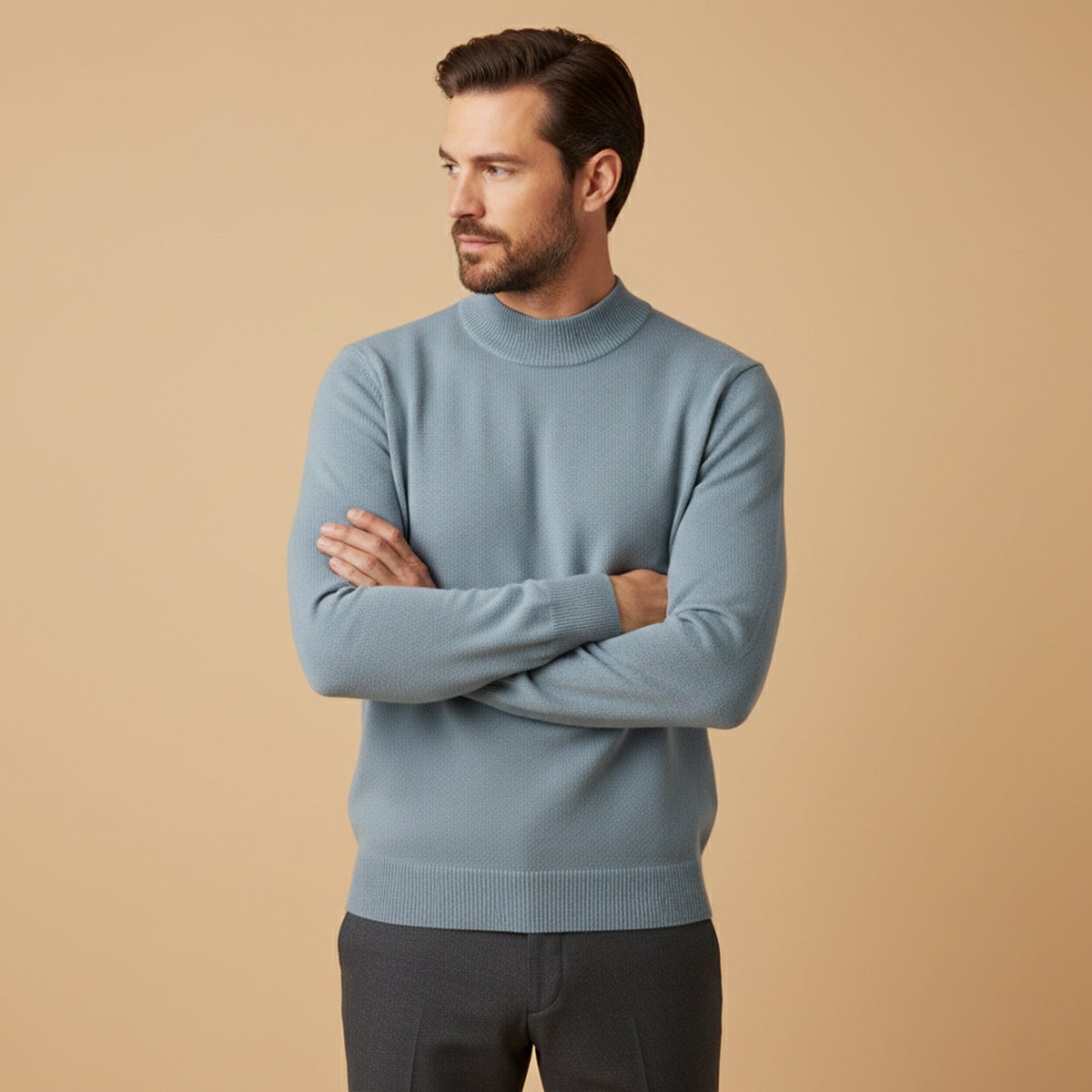 Men's Mock Neck Knit Sweater