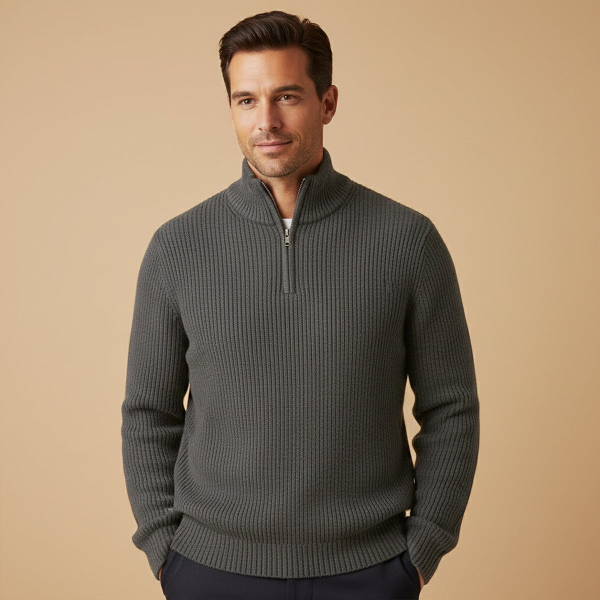 Vicenza Men's Soft Knit Half Zip Sweater