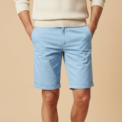 Men's Cotton Summer Shorts Flat Front Beige