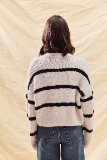 Image of Sabrina | Women's Striped Button-Front Cardigan