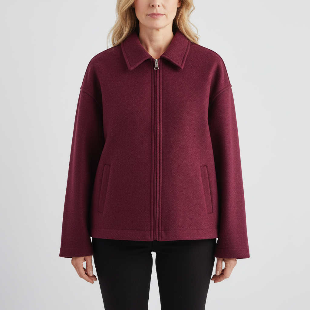 Women's Relaxed Fit Zip Up Jacket - VibreMode