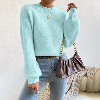 Women's Crew Neck Sweater Relaxed Fit - VibreMode