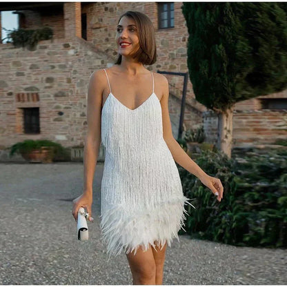 Chic Ladies' Short Sparkly Party Dress