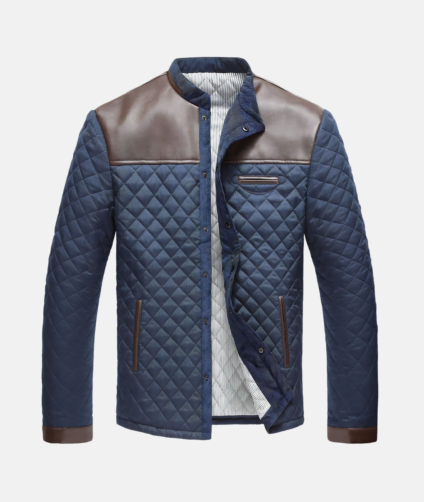 Men's Quilted Button Front Jacket - VibreMode