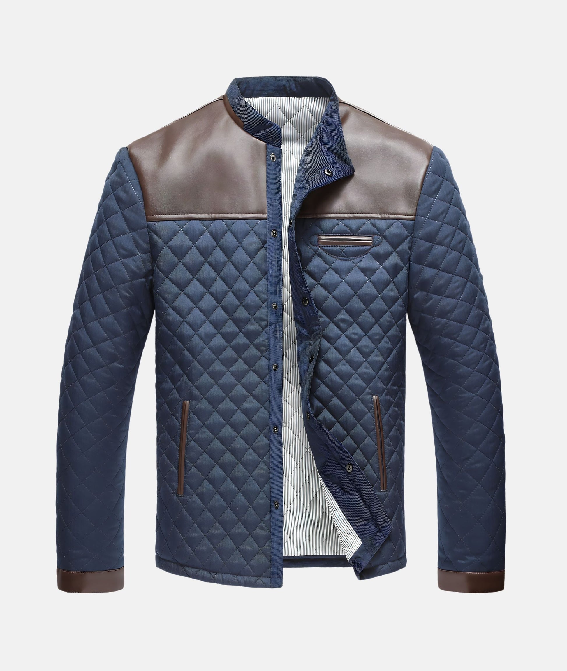 Men's Quilted Button Front Jacket - VibreMode