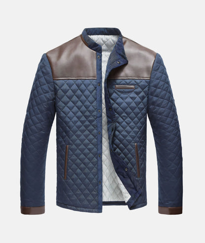 Men's Quilted Button Front Jacket - VibreMode