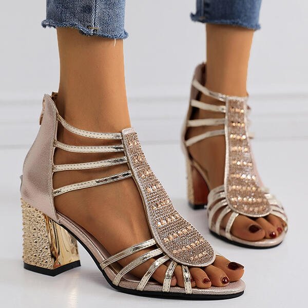 Comfortable Ankle Strap High Heel Summer Sandals