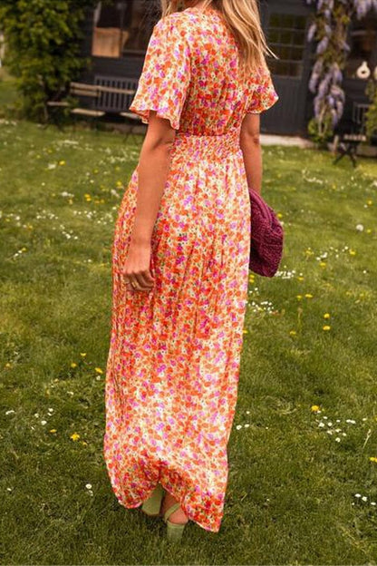 Beautiful Flower Long Summer Dress