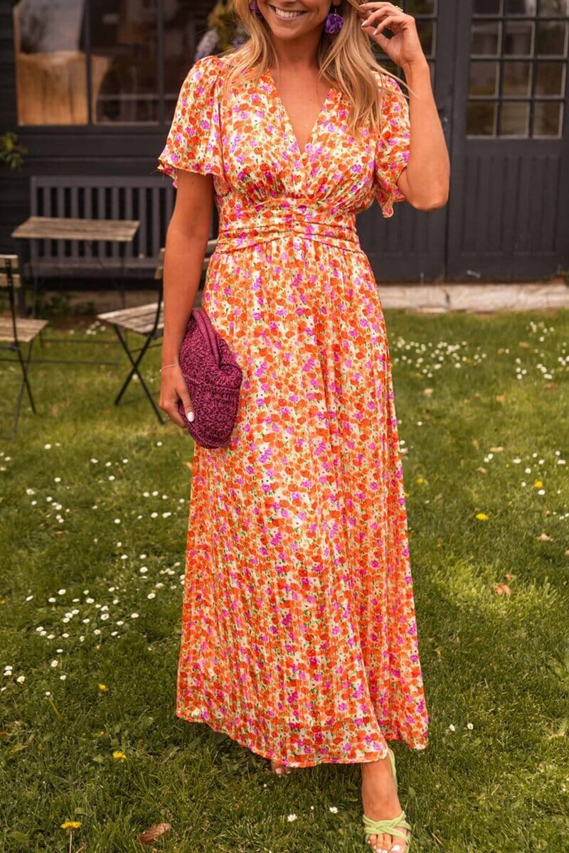 Beautiful V-Neck Long Maxi Dress - VibreMode
