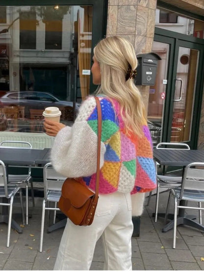 Women's Oversized Cropped Cardigan - VibreMode