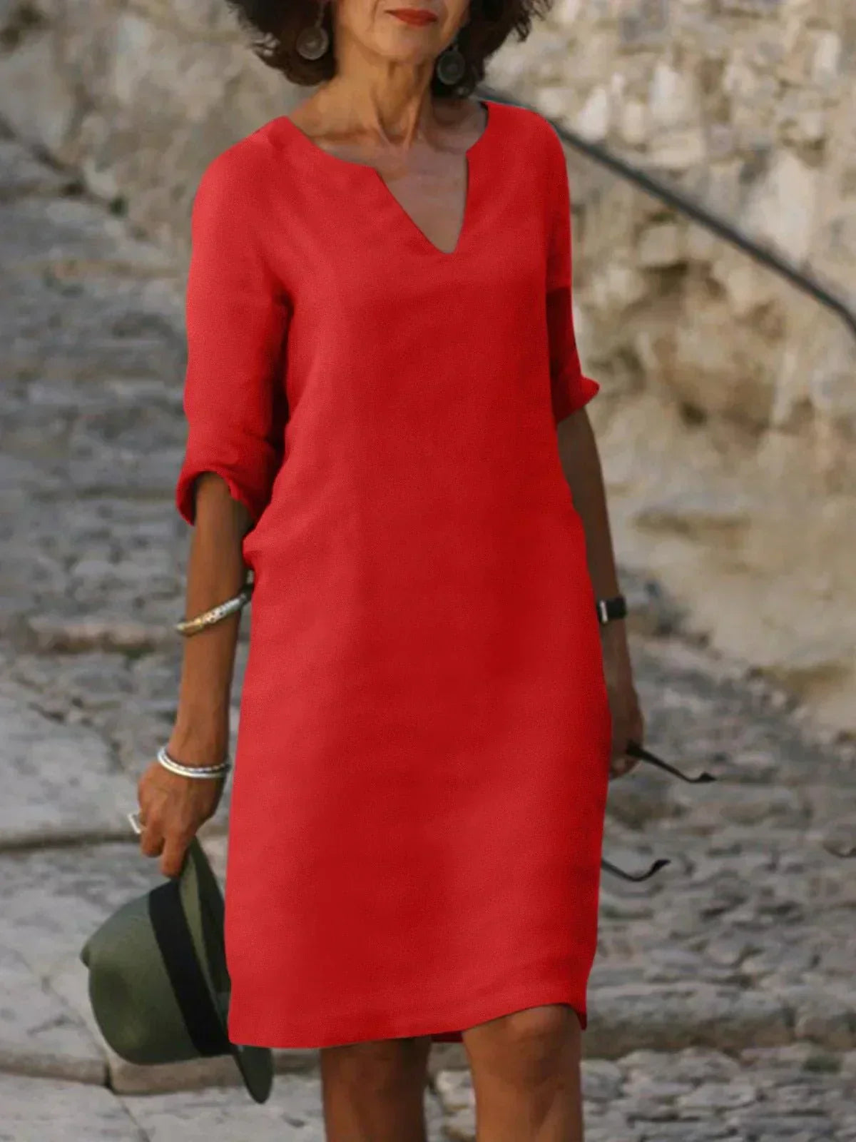 Classic V-Neck Women's Dress