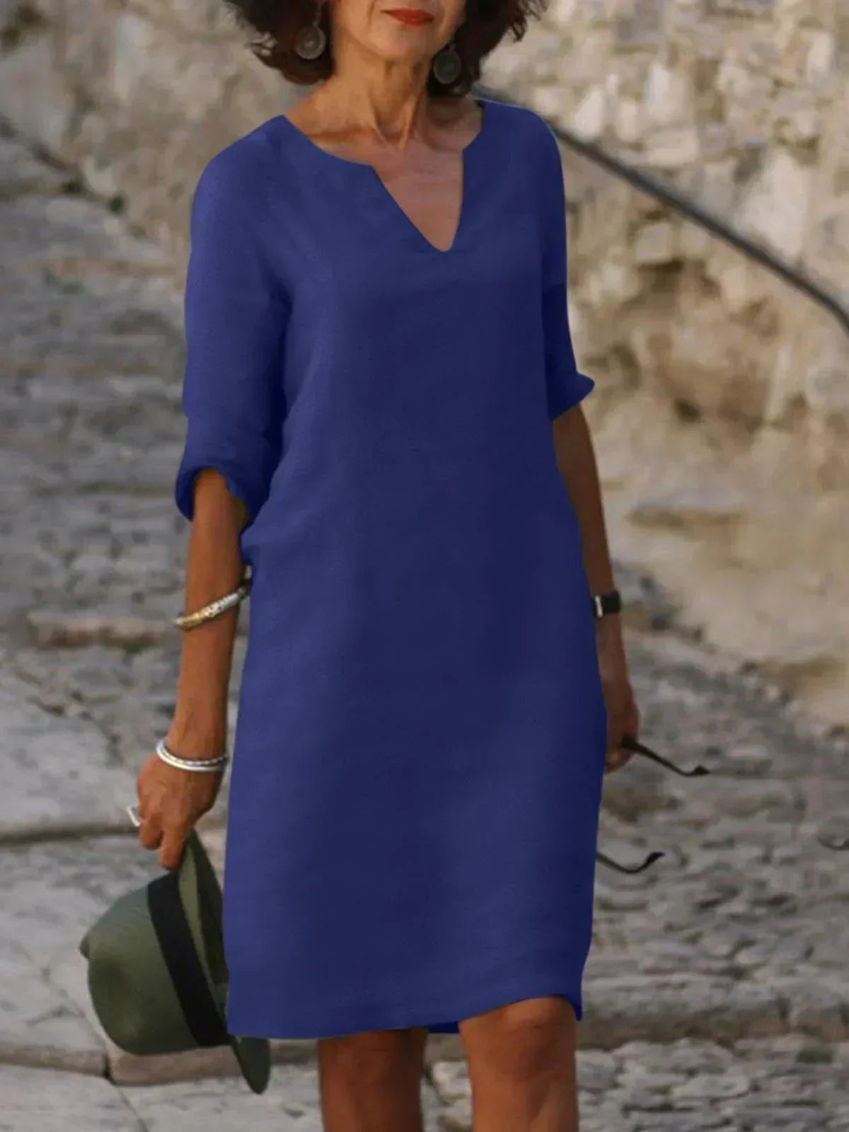 Classic V-Neck Women's Dress