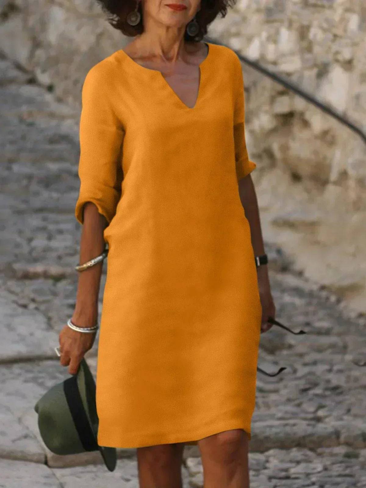 Classic V-Neck Women's Dress