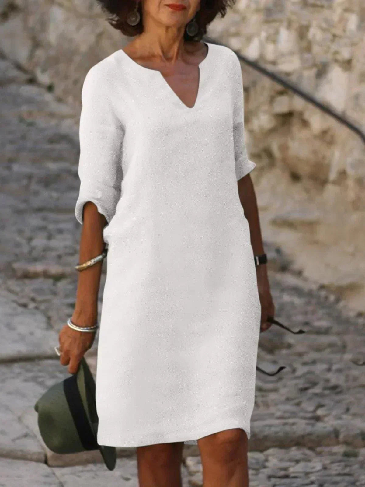 Classic V-Neck Women's Dress