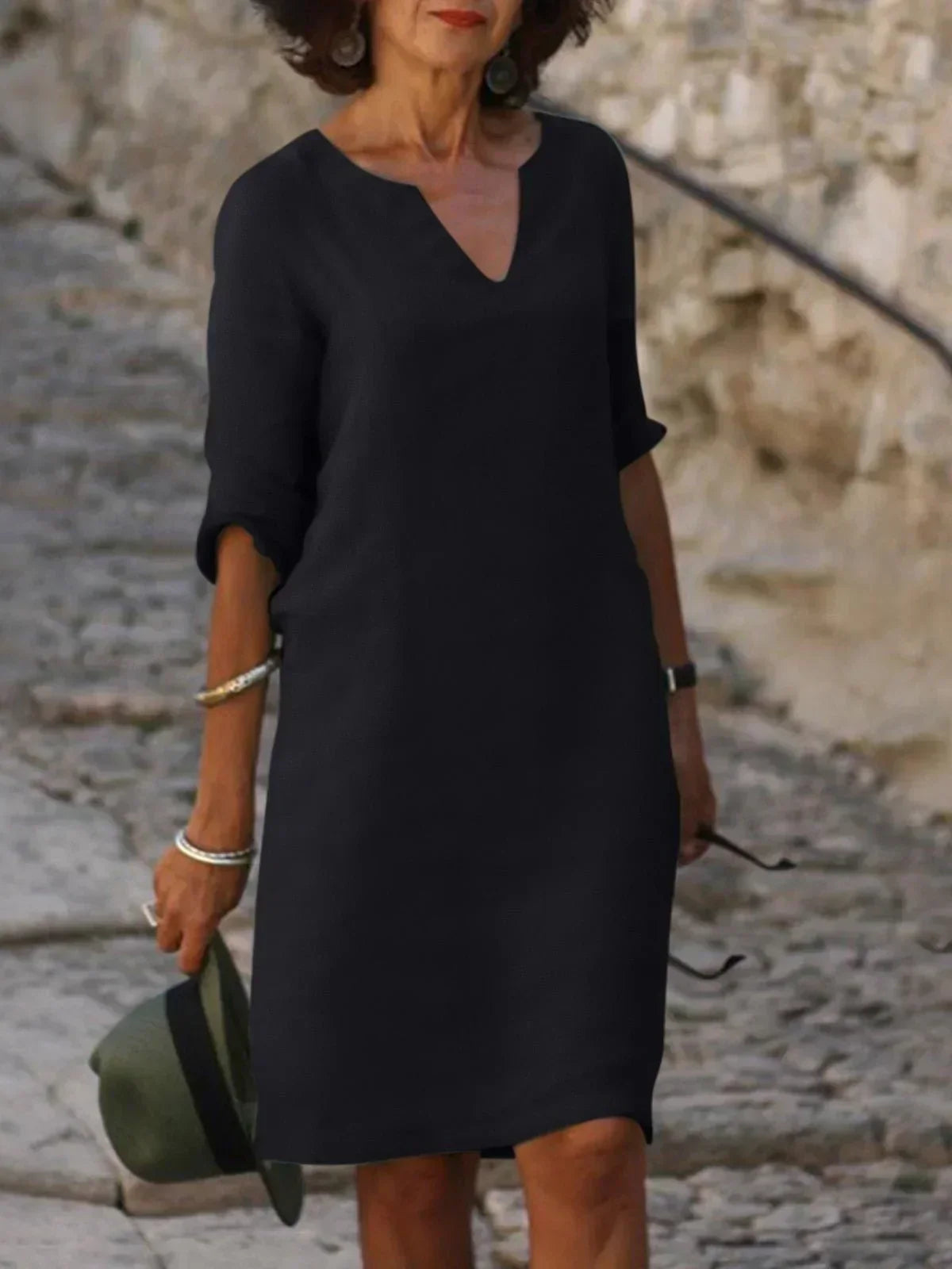 Classic V-Neck Women's Dress - VibreMode