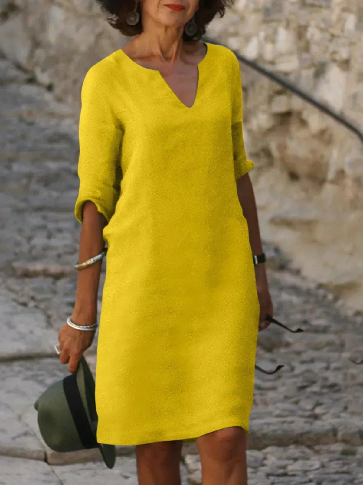 Classic V-Neck Women's Dress