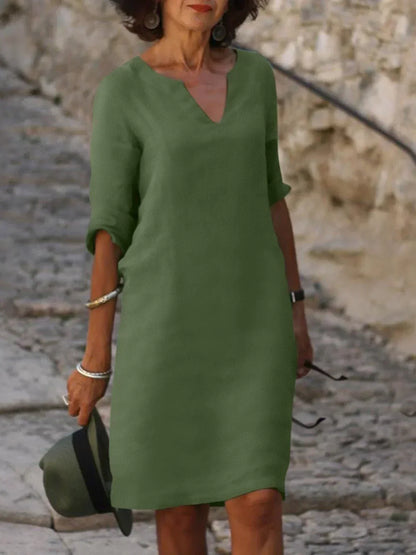 Classic V-Neck Women's Dress