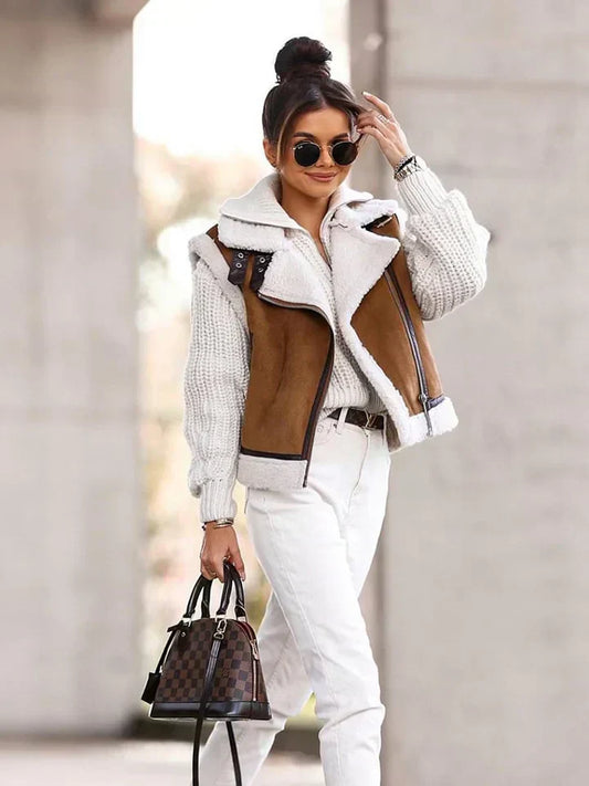 Women's Asymmetric Zipper Cardigan - VibreMode