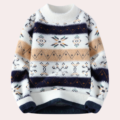 Image of Sebastian | Men's Patterned Crew Neck Sweater