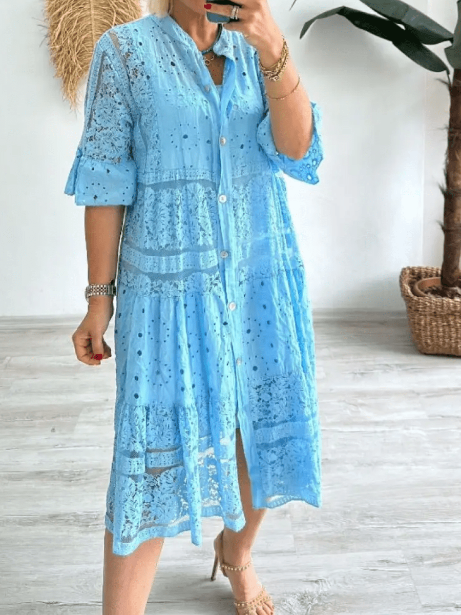 Women's Collared Dress Tiered Skirt