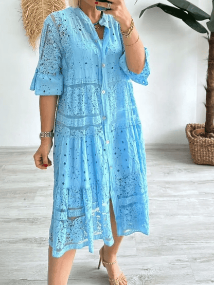 Women's Collared Dress Tiered Skirt