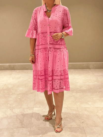 Women's Collared Dress Tiered Skirt