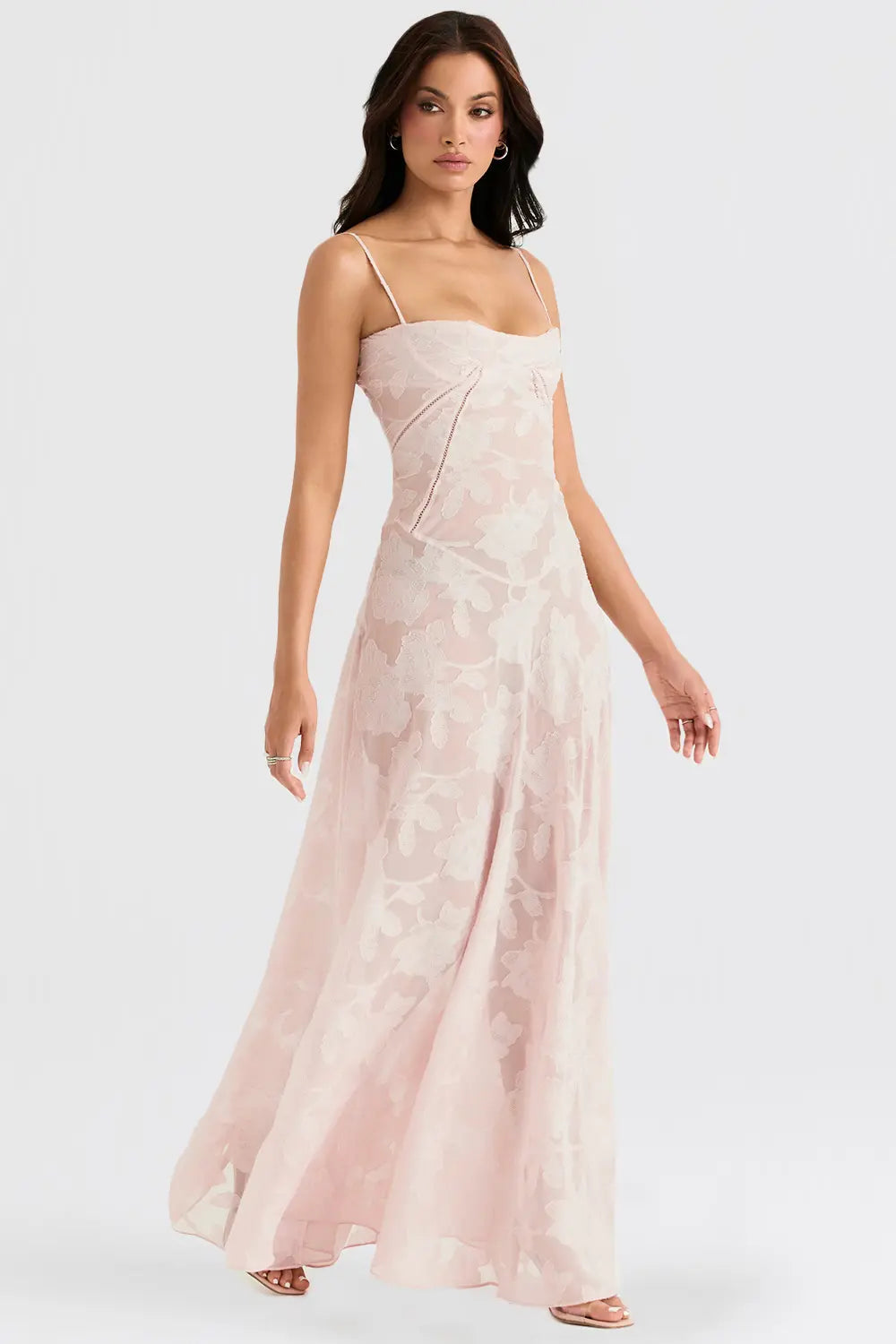 Women's Long Summer Dress Open Back Adjustable Straps