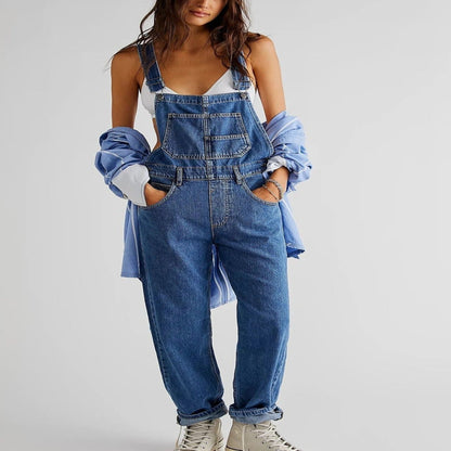 Women's Denim Jumpsuit Casual Everyday Blue