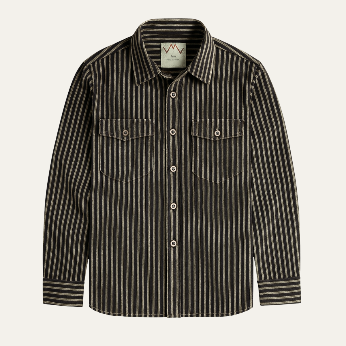Men's Striped Button Up Shirt Casual Retro Style - VibreMode