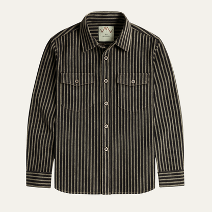 Men's Striped Button Up Shirt Casual Retro Style - VibreMode