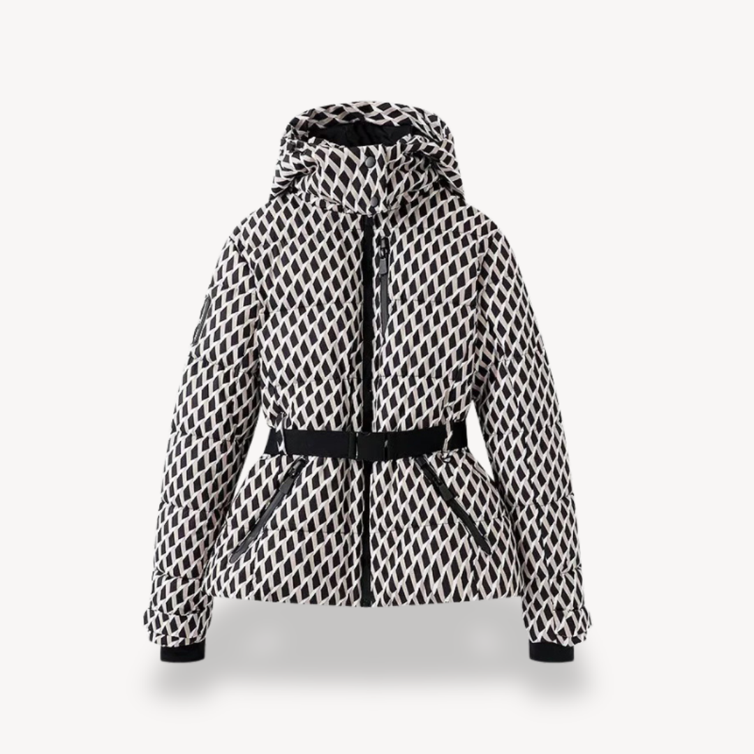 Women's Hooded Puffer Jacket Belted - VibreMode