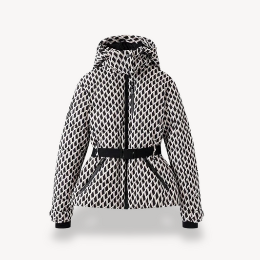 Women's Hooded Puffer Jacket Belted - VibreMode