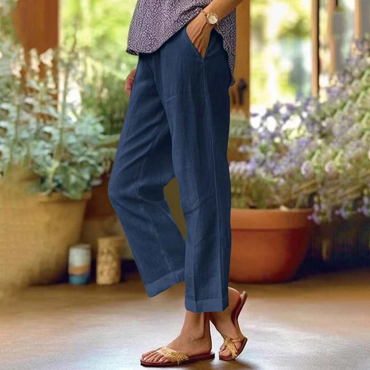 Women's Wide Leg Cropped Pants - VibreMode